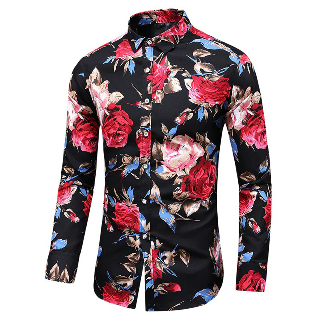 Trendy Floral Print Shirt - Finn-Red-XS-Nora Luxe