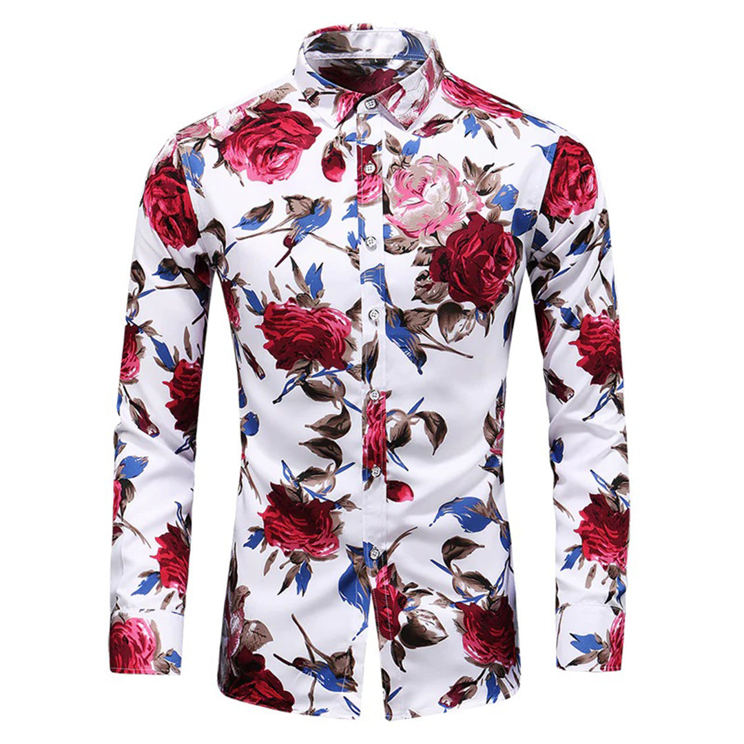 Trendy Floral Print Shirt - Finn-Red-XS-Nora Luxe