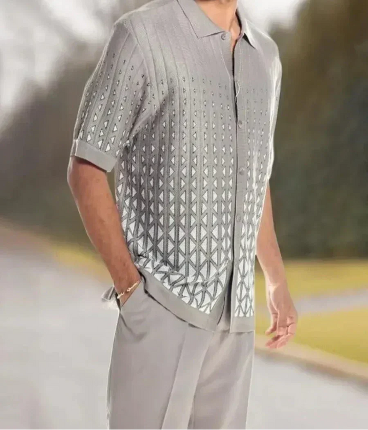 Trendy Harajuku two-piece set with 3D print for men – Kenji-Gray-S-Nora Luxe