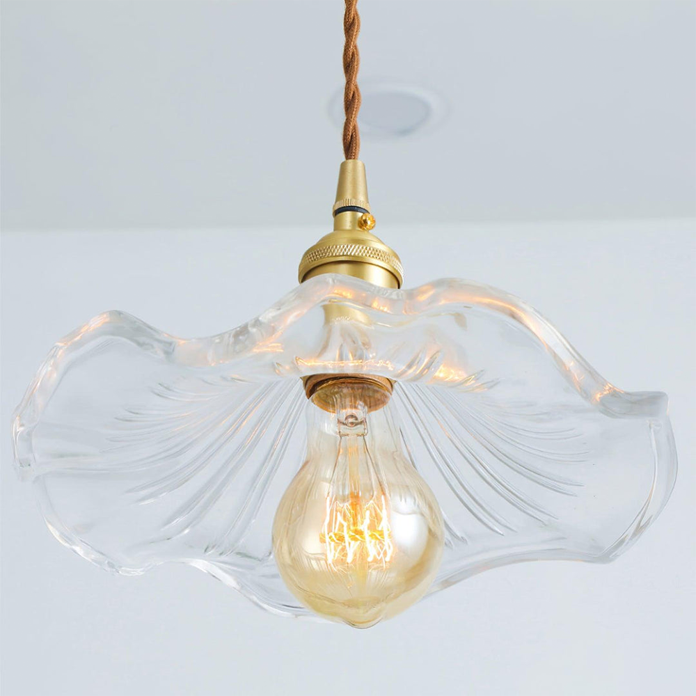 Trendy Hibiscus Flower Pendant Lamp - FlowerLite-Green-D9.06 × H4.72 in-Nora Luxe