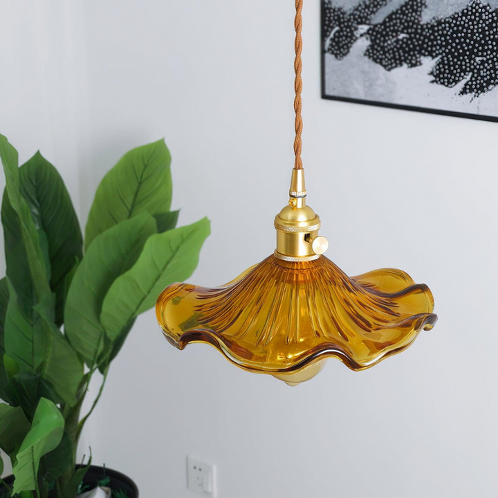 Trendy Hibiscus Flower Pendant Lamp - FlowerLite-Green-D9.06 × H4.72 in-Nora Luxe