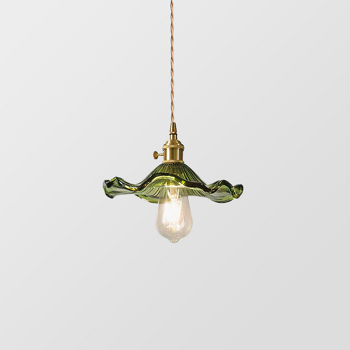 Trendy Hibiscus Flower Pendant Lamp - FlowerLite-Green-D9.06 × H4.72 in-Nora Luxe