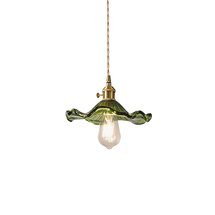 Trendy Hibiscus Flower Pendant Lamp - FlowerLite-Green-D9.06 × H4.72 in-Nora Luxe