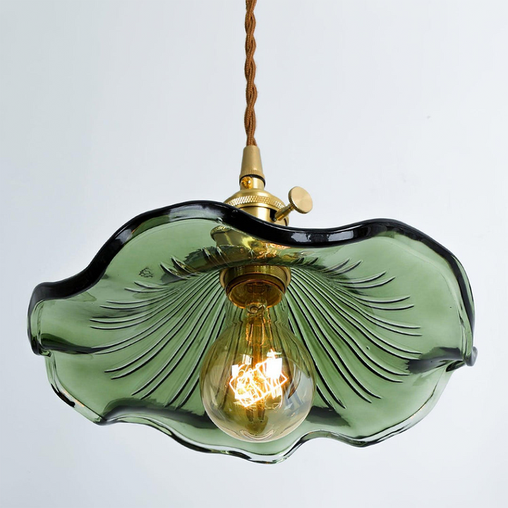 Trendy Hibiscus Flower Pendant Lamp - FlowerLite-Green-D9.06 × H4.72 in-Nora Luxe