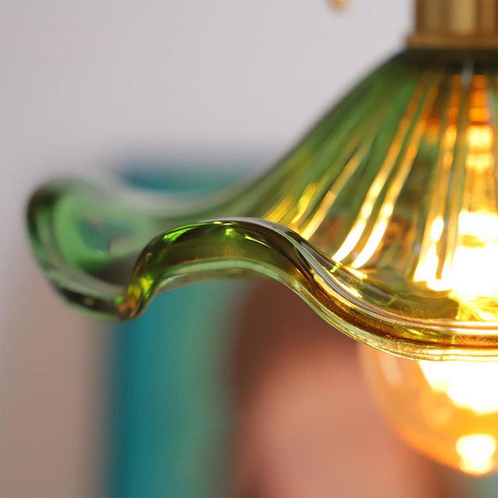 Trendy Hibiscus Flower Pendant Lamp - FlowerLite-Green-D9.06 × H4.72 in-Nora Luxe