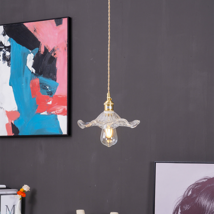 Trendy Hibiscus Flower Pendant Lamp - FlowerLite-Green-D9.06 × H4.72 in-Nora Luxe