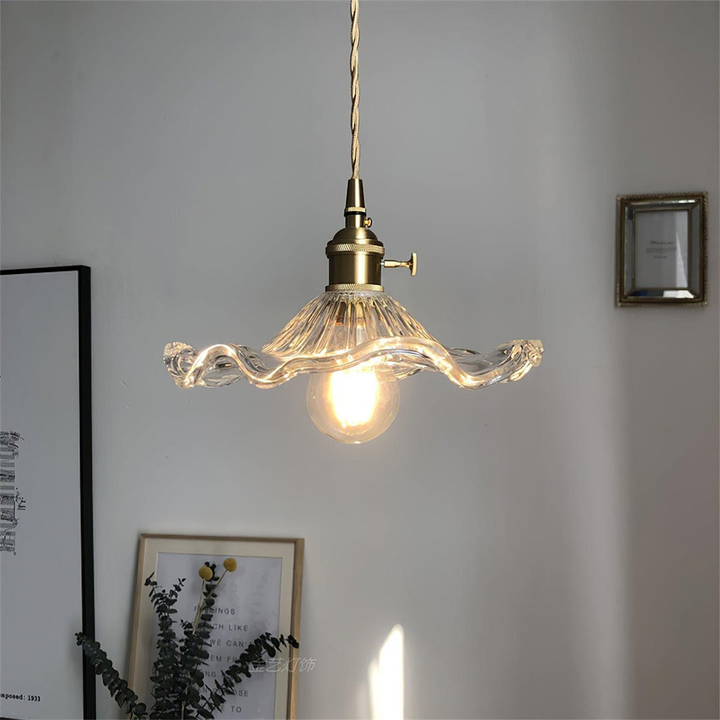 Trendy Hibiscus Flower Pendant Lamp - FlowerLite-Transparent white-D9.06 × H4.72 in-Nora Luxe