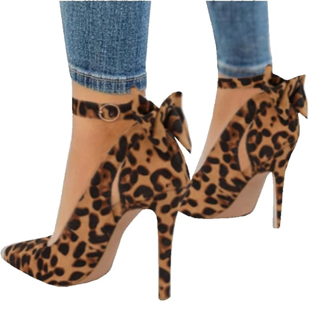 Trendy High Heels with Bow - Hailey-Leopard-2.5-Nora Luxe