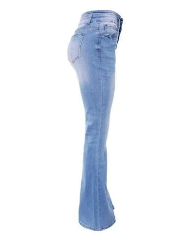 Trendy High-Waisted Denim Trousers - Mila-Blue-S-Nora Luxe
