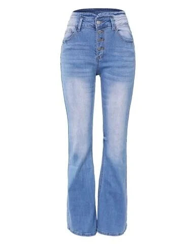 Trendy High-Waisted Denim Trousers - Mila-Blue-S-Nora Luxe