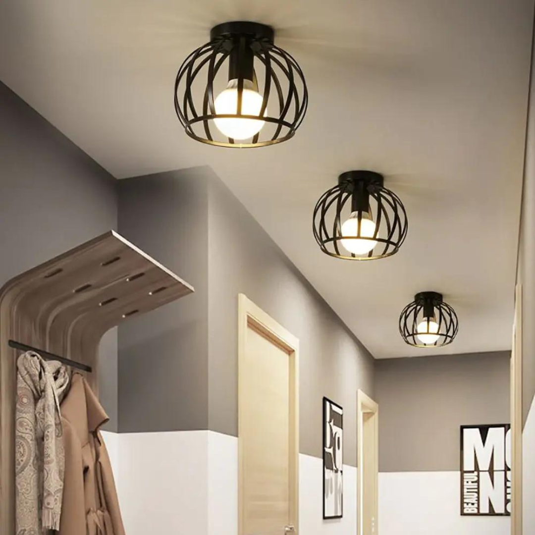 Trendy Industrial Ceiling Light with Open Design - ForgeLight-Nora Luxe