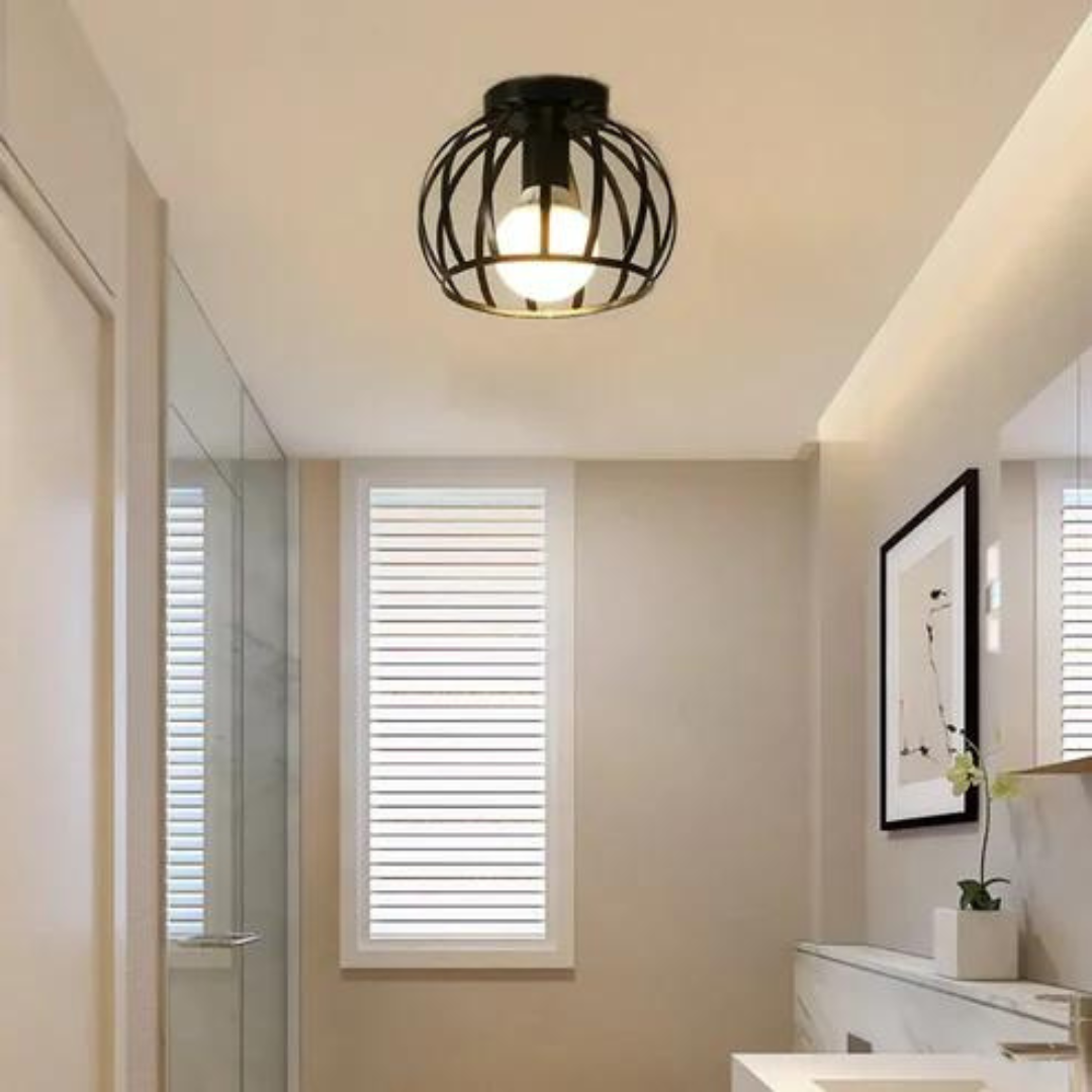 Trendy Industrial Ceiling Light with Open Design - ForgeLight-Nora Luxe