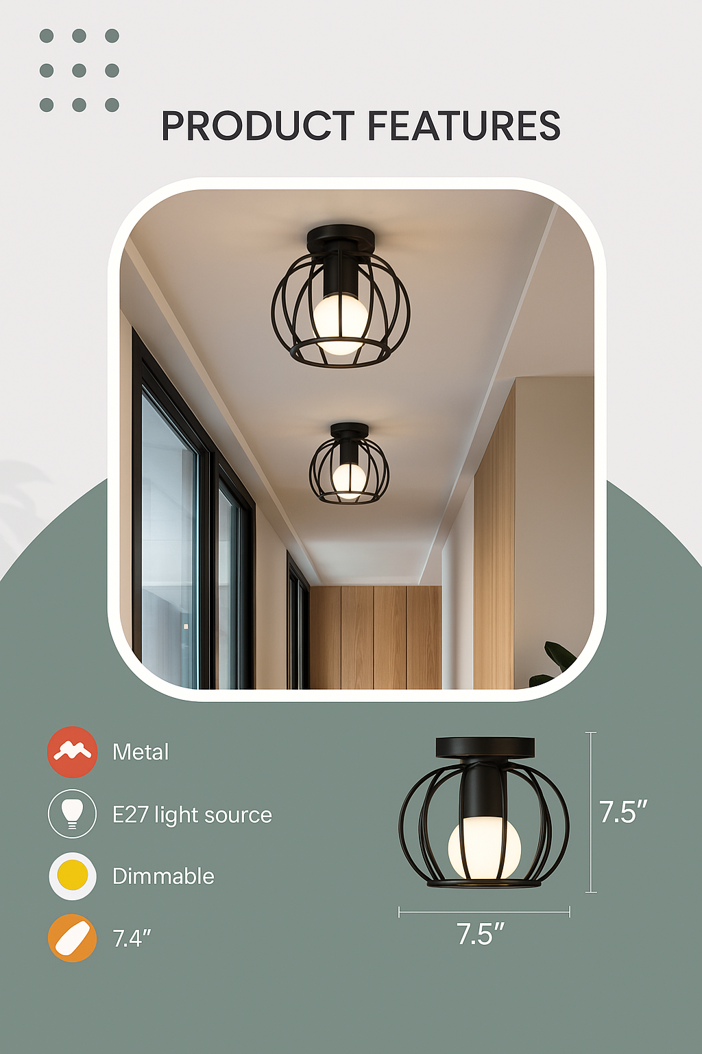 Trendy Industrial Ceiling Light with Open Design - ForgeLight-Nora Luxe