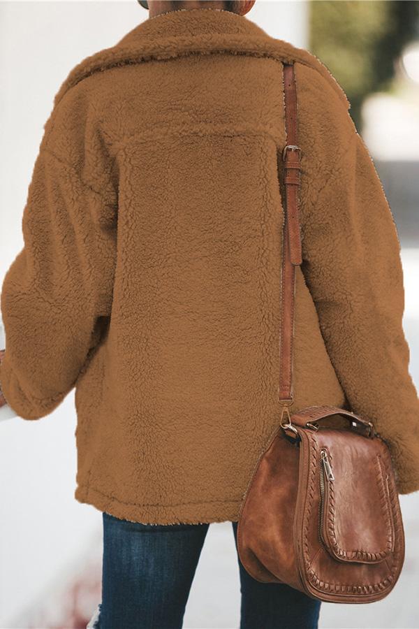 Trendy Jacket with Stand-Up Collar and Zipper - Amara-Brown-S-Nora Luxe