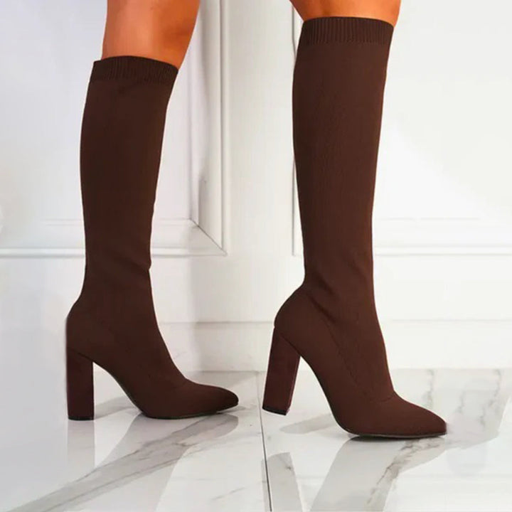 Trendy Knee-High Boots - Sophia-Brown-2.5-Nora Luxe