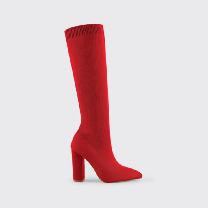 Trendy Knee-High Boots - Sophia-Red-2.5-Nora Luxe