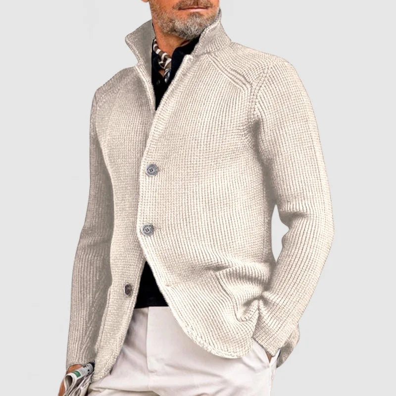 Trendy Knitted Men's Gilet with Pockets - Oscar-Dark Blue-S-Nora Luxe