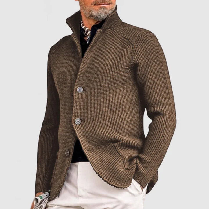 Trendy Knitted Men's Gilet with Pockets - Oscar-Dark Blue-S-Nora Luxe