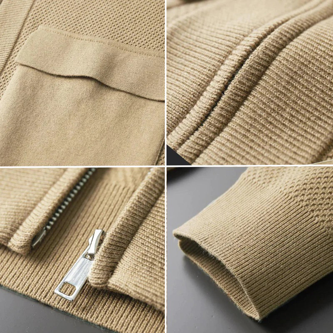 Trendy Knitted Men's Vest - Noah-Beige-S-Nora Luxe