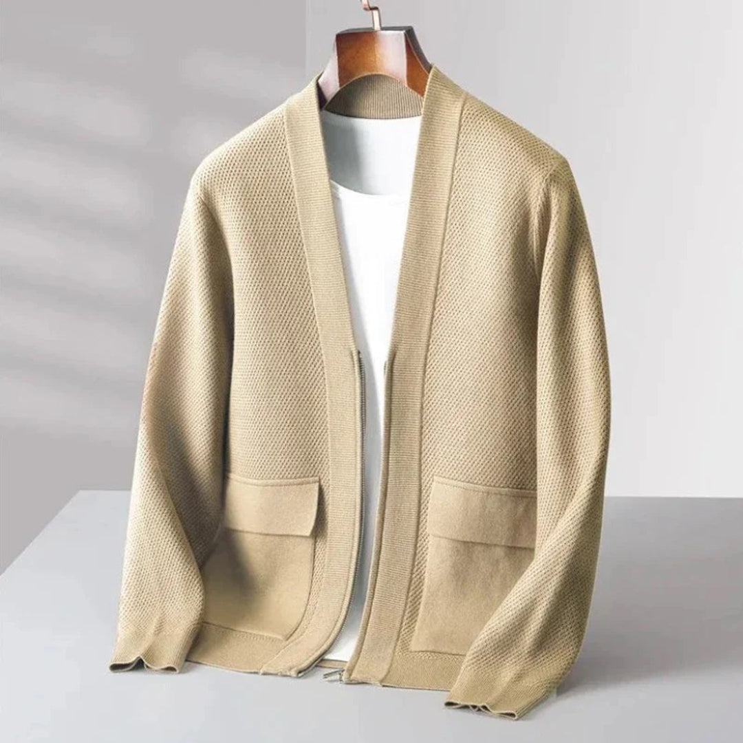 Trendy Knitted Men's Vest - Noah-Beige-S-Nora Luxe