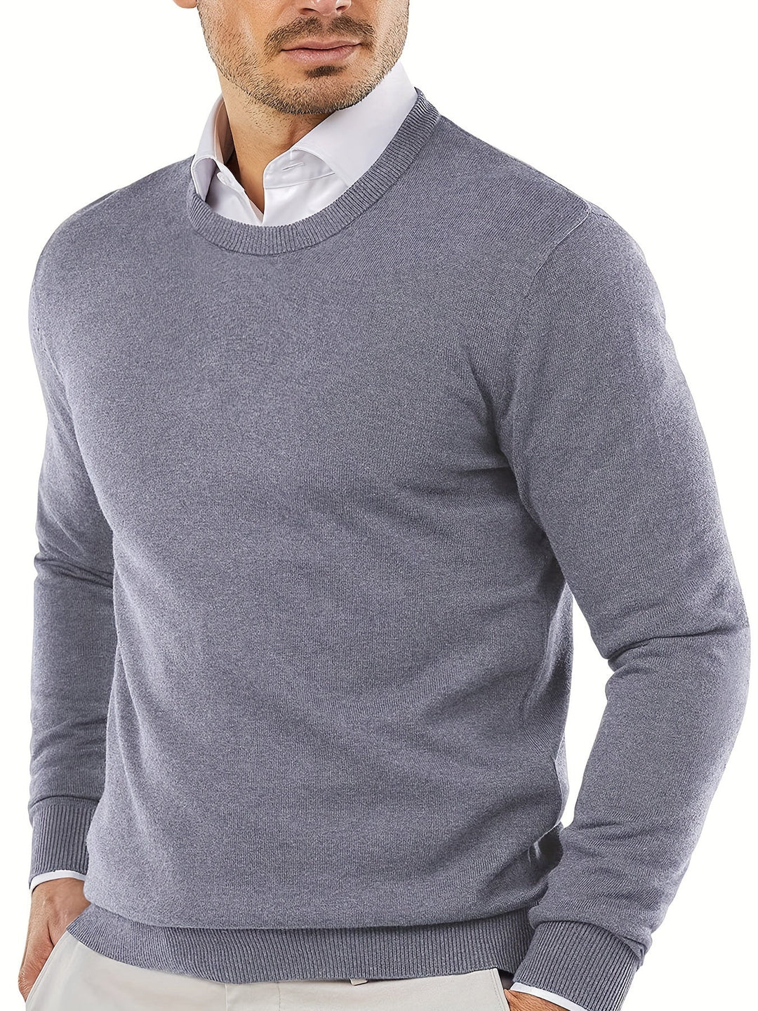Trendy Knitted Sweater with Round Neck - Dante-Black-S-Nora Luxe
