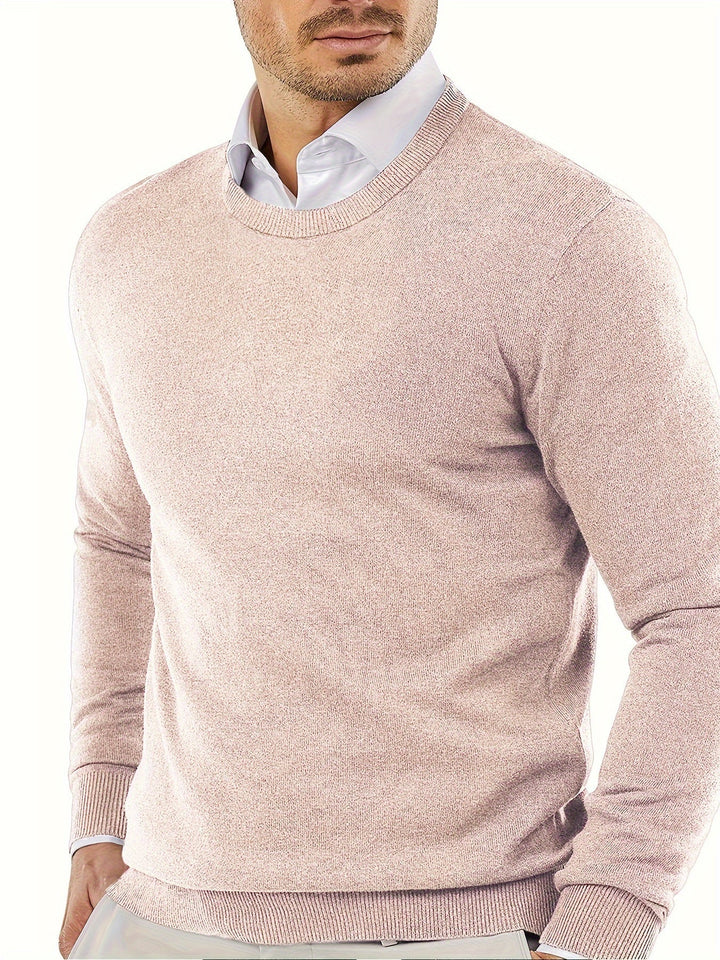 Trendy Knitted Sweater with Round Neck - Dante-Black-S-Nora Luxe