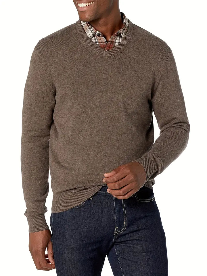Trendy Knitted Sweater with Round Neck - Dante-Brown-S-Nora Luxe