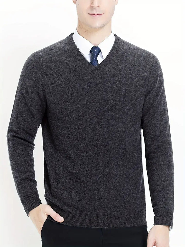 Trendy Knitted Sweater with Round Neck - Dante-Dark gray-S-Nora Luxe