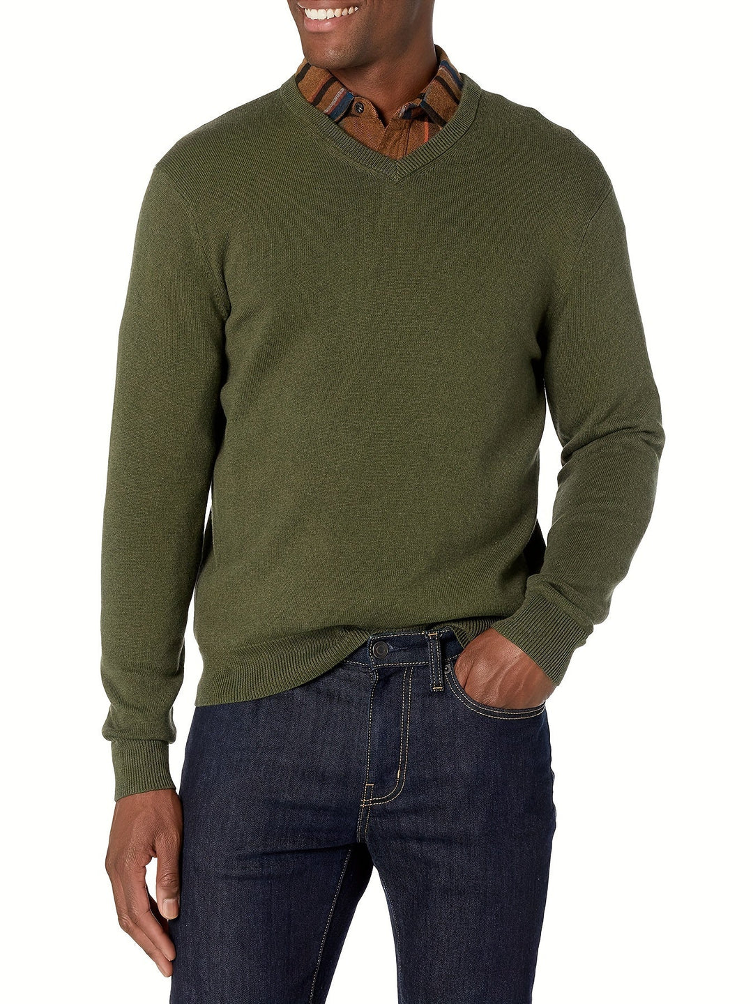 Trendy Knitted Sweater with Round Neck - Dante-Green-S-Nora Luxe