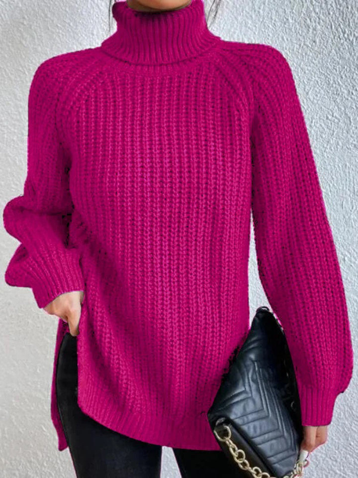 Trendy Knitted Women's Turtleneck - Esmée-Pink-S-Nora Luxe