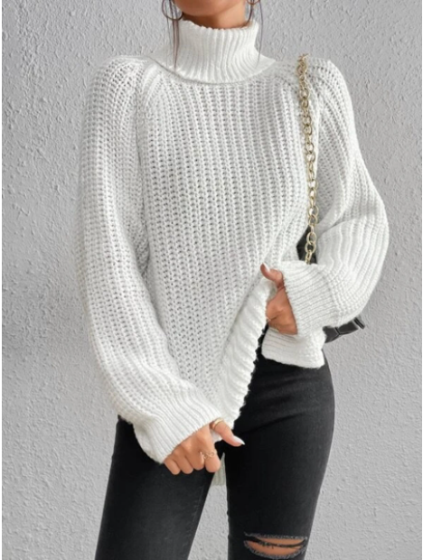 Trendy Knitted Women's Turtleneck - Esmée-White-S-Nora Luxe