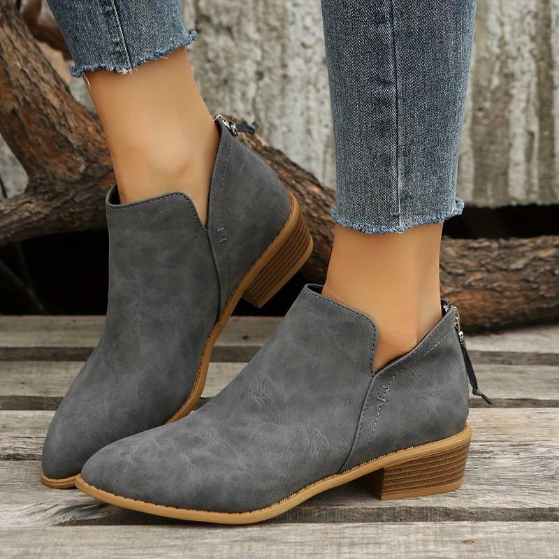 Trendy Ladies Ankle Boots - Iris-Gray-4.5-Nora Luxe
