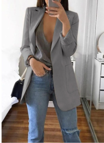 Trendy Ladies Blazer Vest - Elise-Gray-S-Nora Luxe