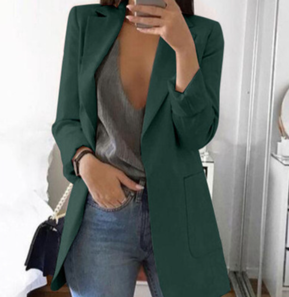 Trendy Ladies Blazer Vest - Elise-Green-S-Nora Luxe
