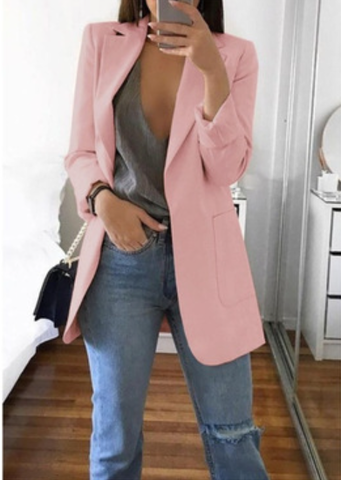 Trendy Ladies Blazer Vest - Elise-Pink-S-Nora Luxe