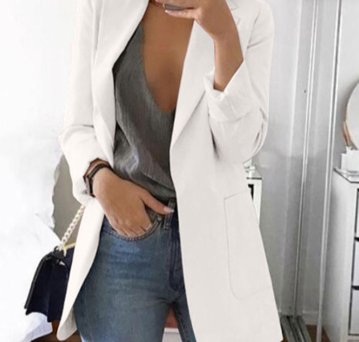 Trendy Ladies Blazer Vest - Elise-White-S-Nora Luxe