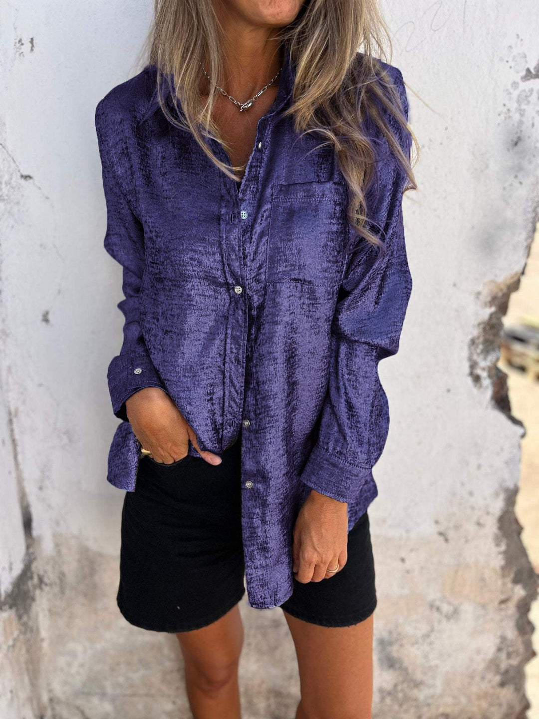 Trendy Ladies Blouse - Evelyn-Purple-S-Nora Luxe