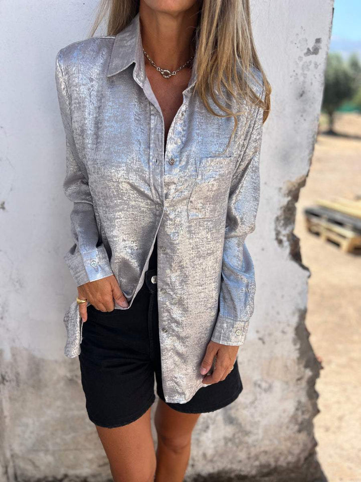 Trendy Ladies Blouse - Evelyn-Silver-S-Nora Luxe