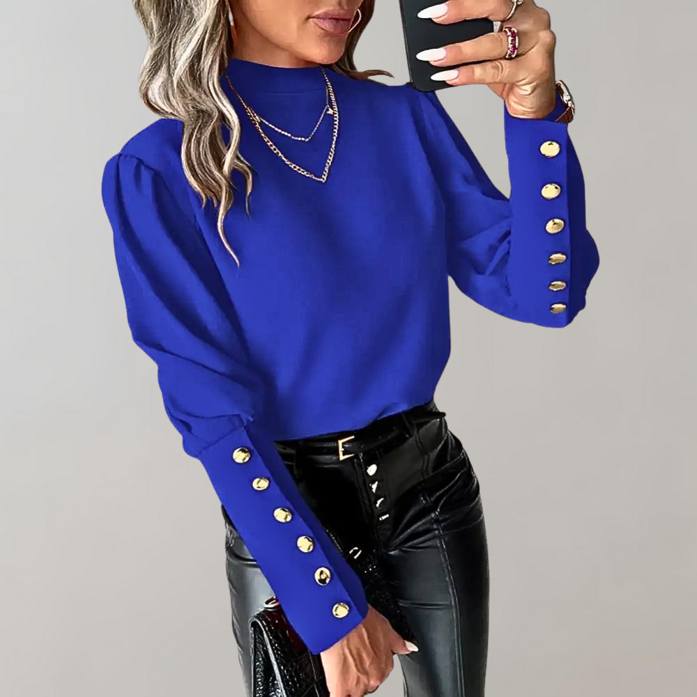 Trendy Ladies Blouse with Lace - Clara-Blue-S-Nora Luxe