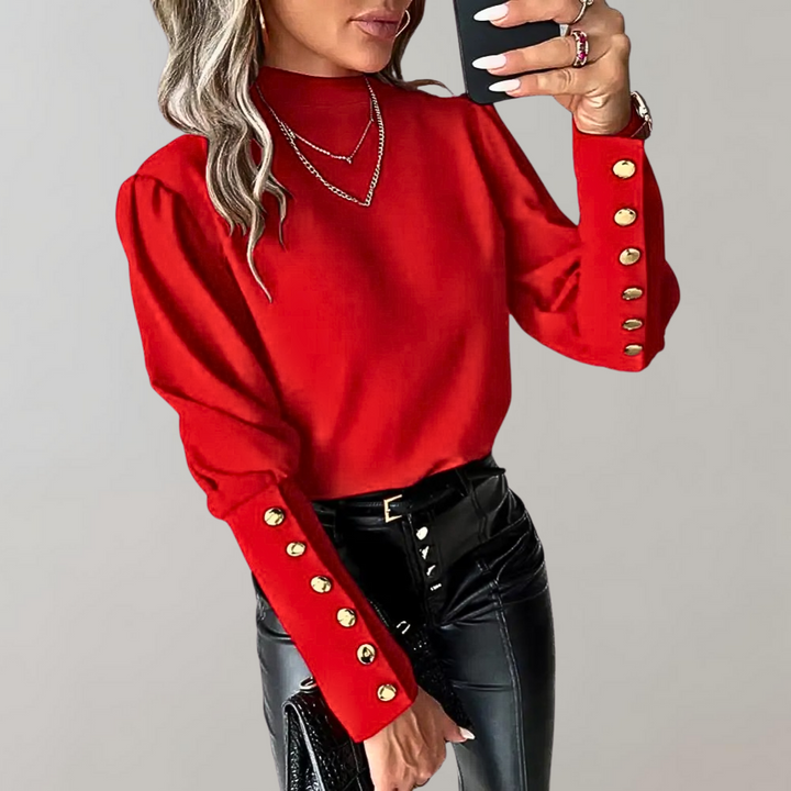 Trendy Ladies Blouse with Lace - Clara-Red-S-Nora Luxe