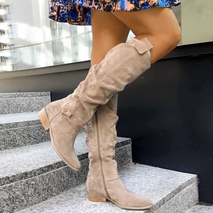 Trendy Ladies' Boots - Bella-Beige-2.5-Nora Luxe