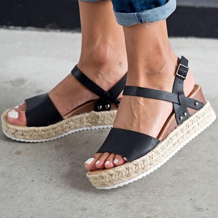 Trendy Ladies Espadrille Summer Sandals - Liv-Black-35-The Livary
