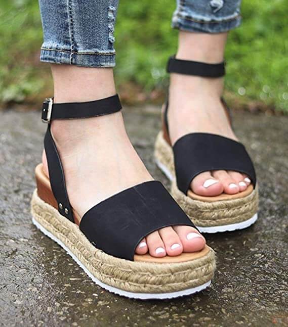 Trendy Ladies Espadrille Summer Sandals - Liv-Black-35-The Livary