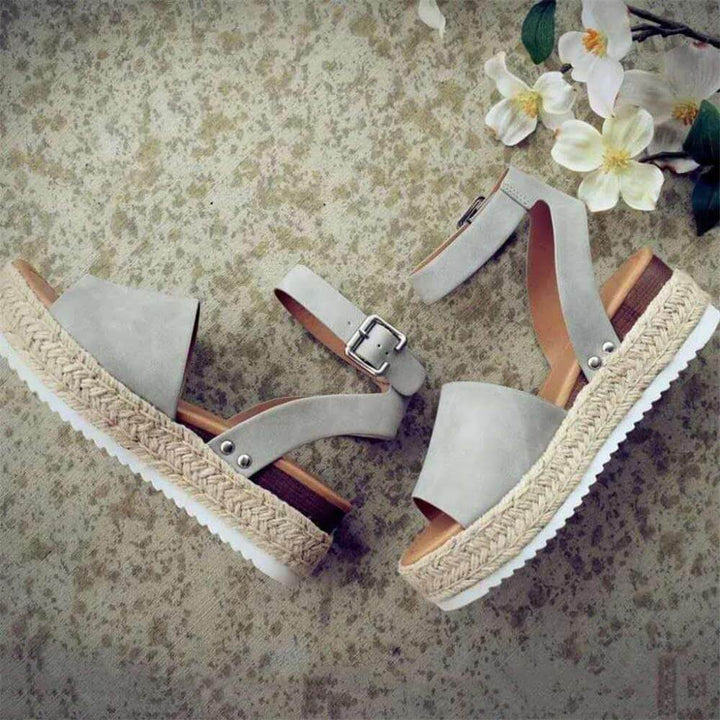 Trendy Ladies Espadrille Summer Sandals - Liv-Grey-35-The Livary