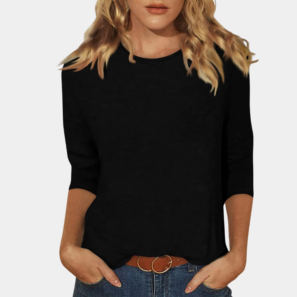 Trendy Ladies Shirt with Long Sleeves - Livia-Black-S-Nora Luxe