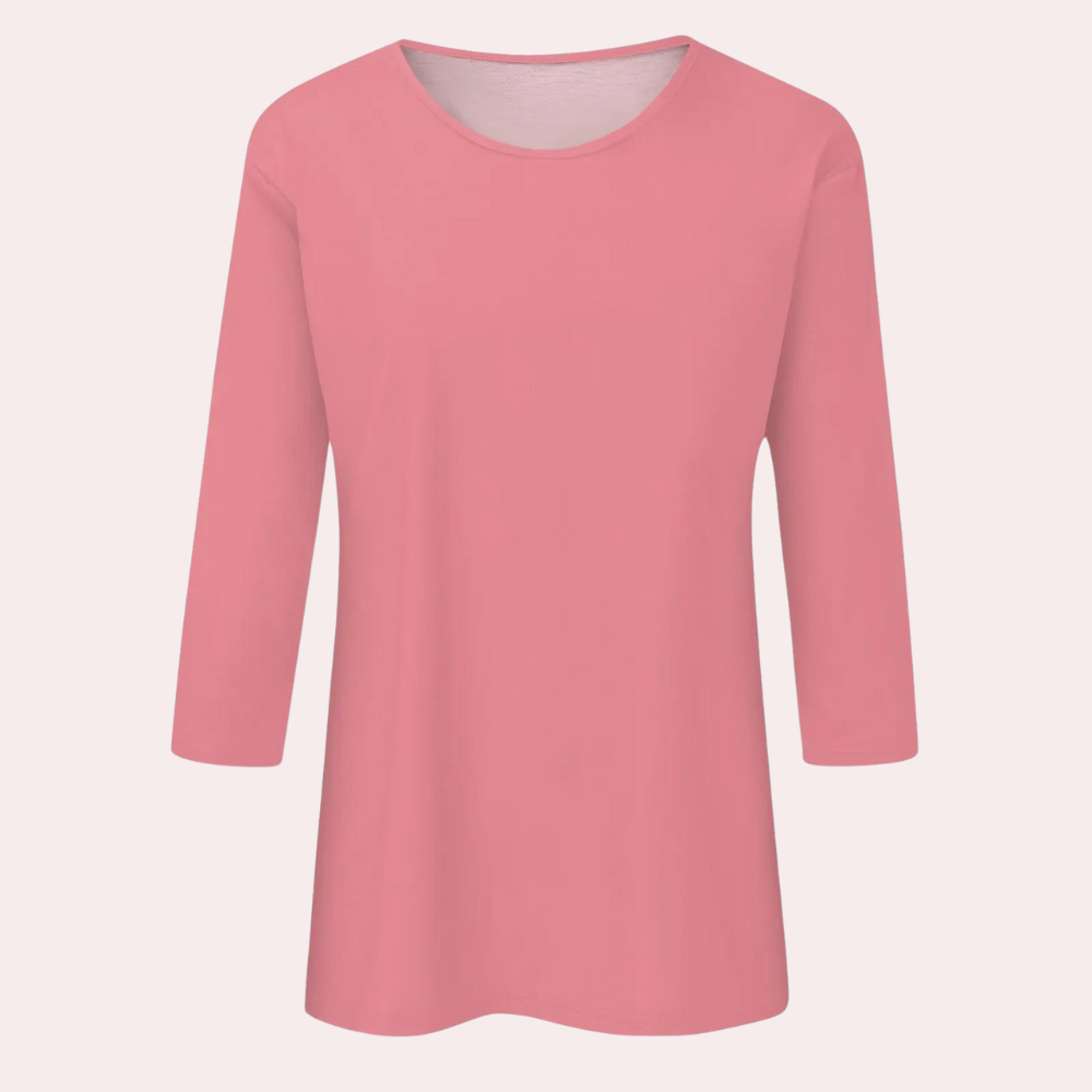 Trendy Ladies Shirt with Long Sleeves - Livia-Pink-S-Nora Luxe