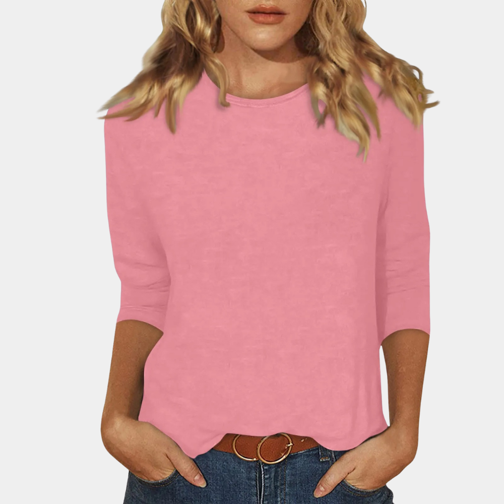 Trendy Ladies Shirt with Long Sleeves - Livia-Pink-S-Nora Luxe