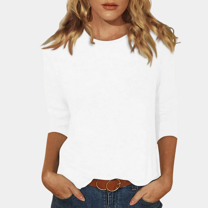 Trendy Ladies Shirt with Long Sleeves - Livia-White-S-Nora Luxe