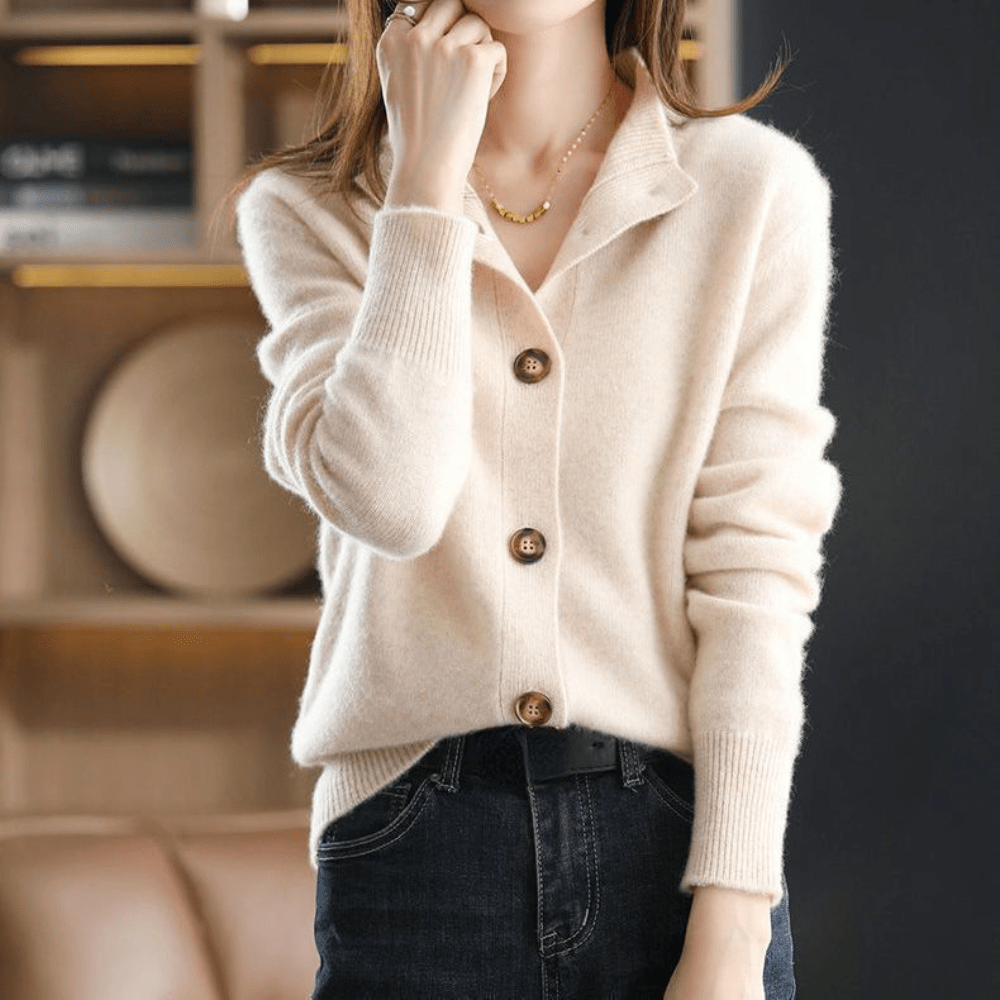Trendy Ladies Sweater - Livia-Beige-XS-Nora Luxe