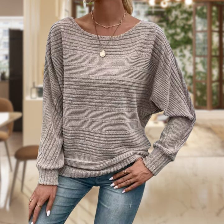 Trendy Ladies' Sweater with Contemporary Texture - Emma-Gray-S-Nora Luxe